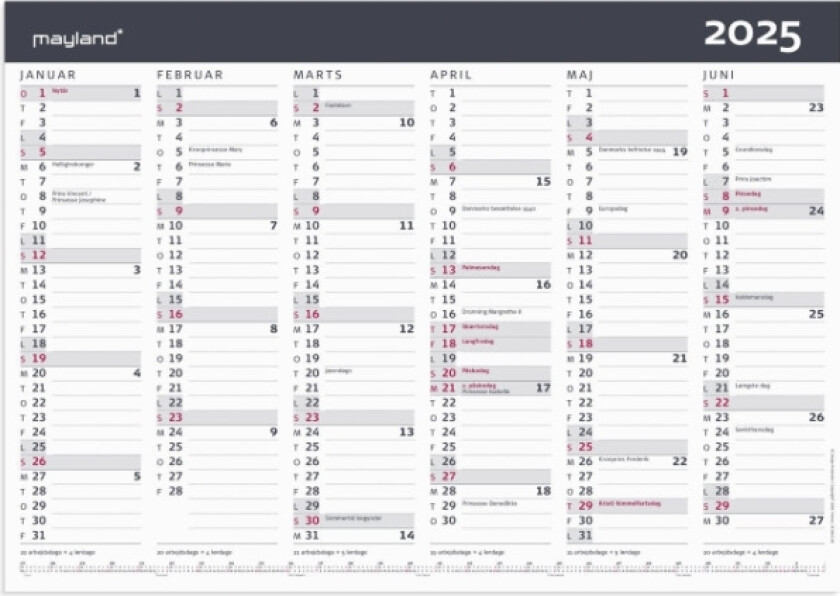 Kontorkalender Moderne A3 2025