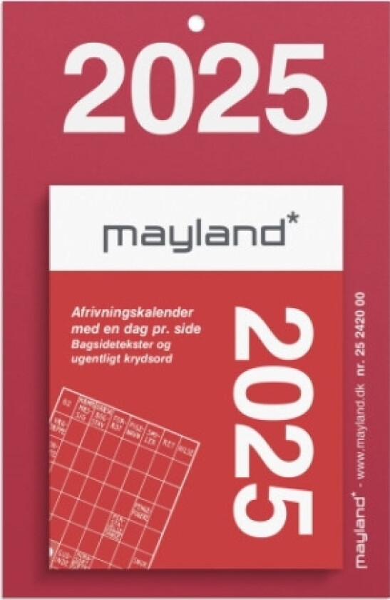Lille Afrivningskalender M/Bagsidetekst 2025