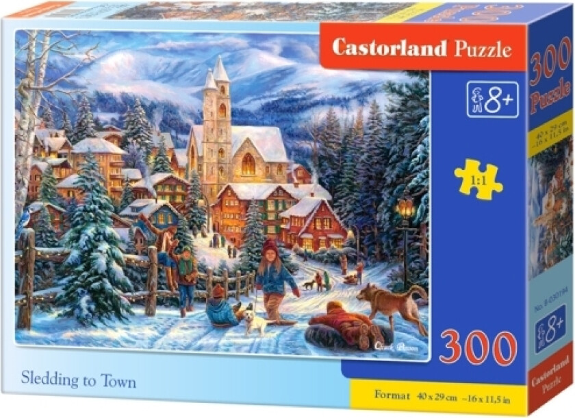 Castorland Sledding In Town 300 Pcs, 300 Stykker, Vinter, 8 År