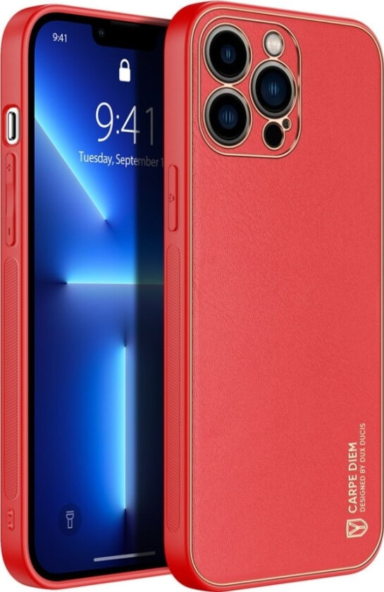 Yolo Elegant Deksel Med Økologisk Skinndeksel Til Iphone 13 Pro Rød