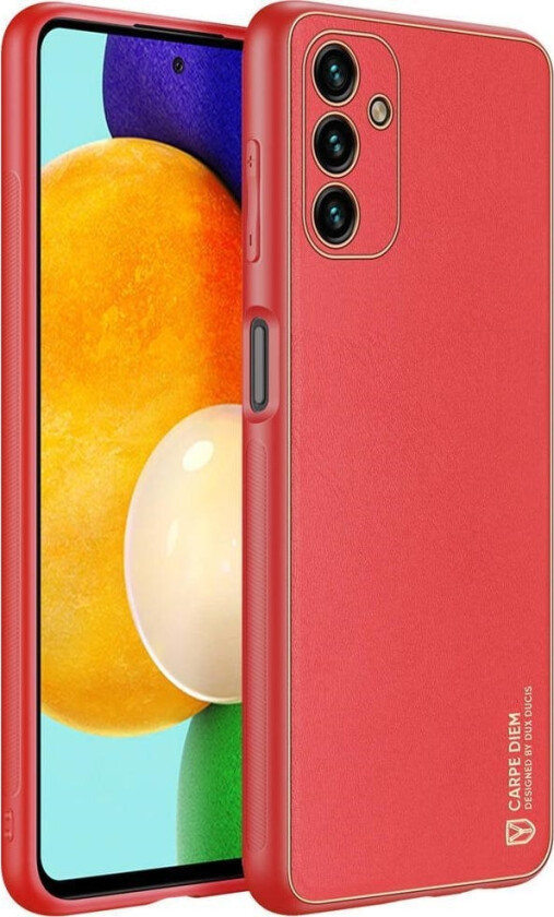 Yolo Elegant Deksel Laget Av Økologisk Lær For Samsung Galaxy A13 5G Rød