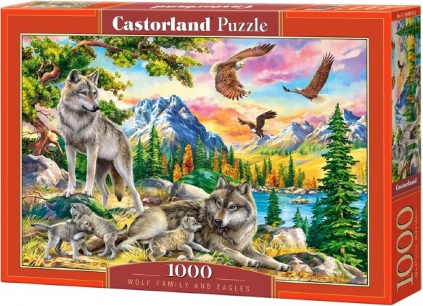 Castorland Puzzle 1000 Brikker Ulvefamilie Og Ørner