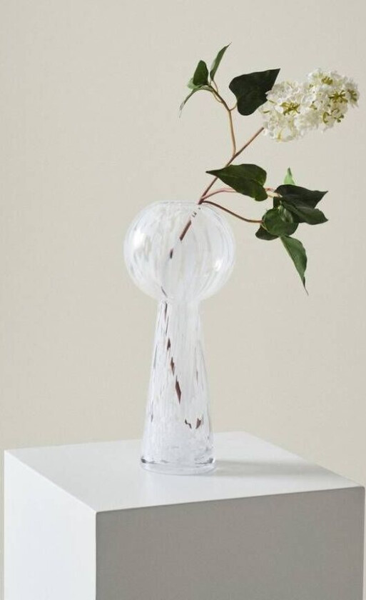 PRISSE glassvase Glass/hvit