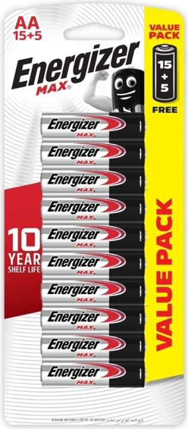 Max Aa Batteri Alkali-Mangan 1,5 V 20 Stk