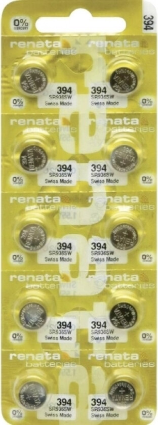 Knapcellebatteri 394 1.55 V 10 Stk 84 Mah Sølvoxid 394.Mp-E