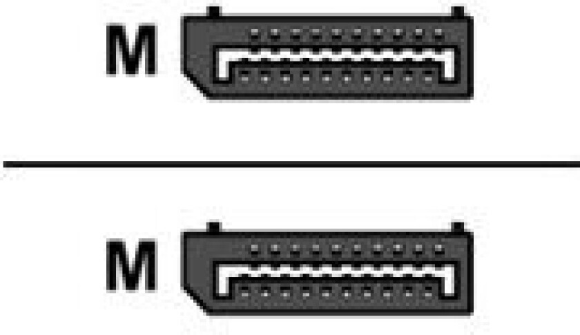 - Displayport-Kabel - Displayport (Hann) Til Displayport (Hann) - Displayport 1.4 - 3 M - 8K-Støtte - Svart