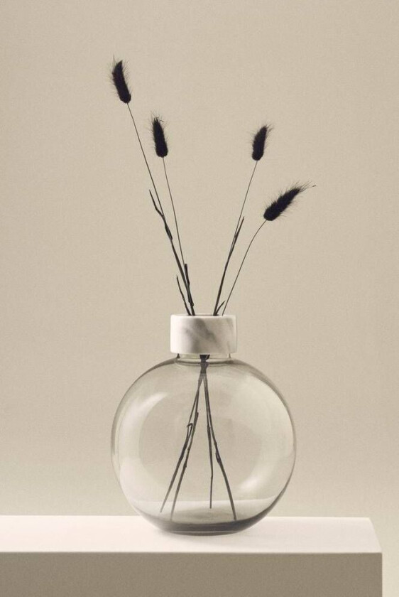 glassvase - høyde 28,5 cm Grå