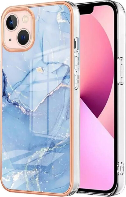iPhone 15 Plus Plastdeksel - Lyse Blå Marmor
