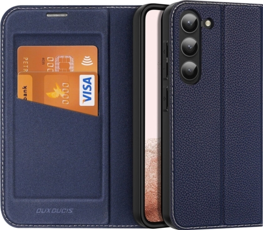 Skin X2-Deksel Til Samsung Galaxy S23+ Deksel Med Klaff Lommebokstativ Blå