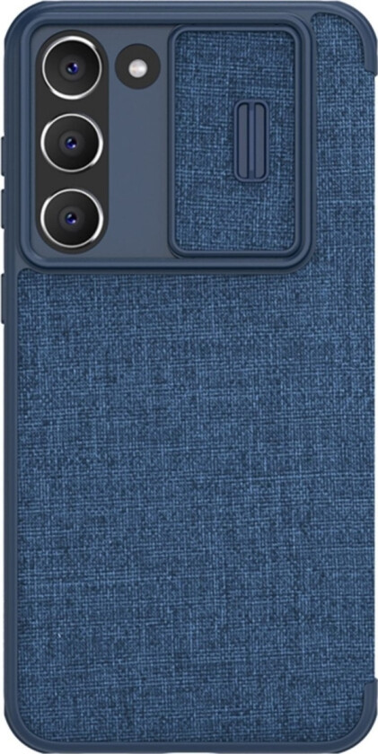 Nillkin Nillkin Qin Cloth Pro-Deksel Til Samsung Galaxy S23+ Deksel Med Flip-Kamerabeskytter Blå