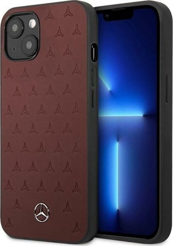 Mehcp13spsqre Iphone 13 Mini 5,4" Czerwony/Red Hardcase Leather Stars Pattern