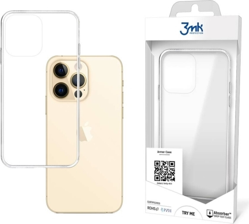 Iphone 13 Pro Pansret Deksel Fra 3Mk Armour Case-Serien - Gjennomsiktig