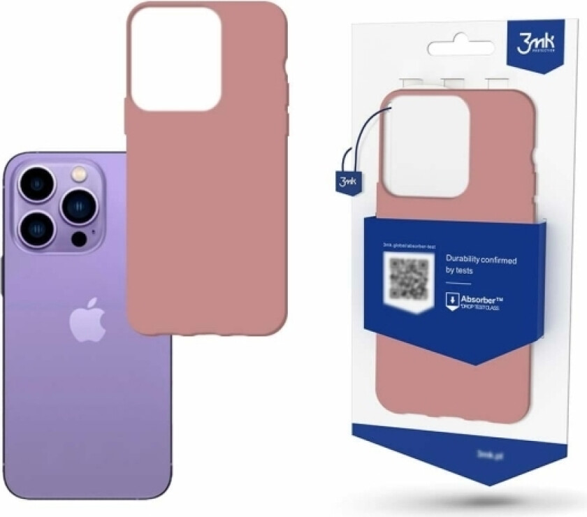 Iphone 14 Pro Max-Deksel Fra 3Mk Matt Case-Serien - Rosa