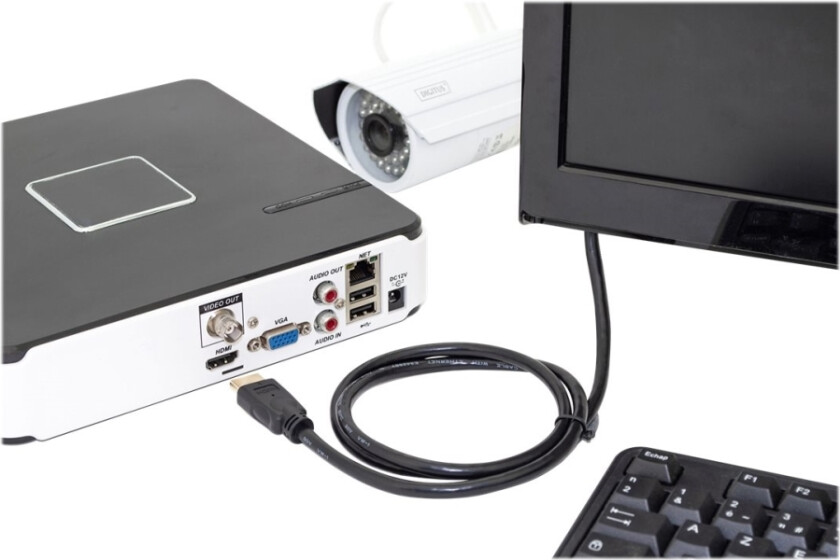 - Hdmi-Kabel Med Ethernet - Hdmi Hann Til Hdmi Hann - 2 M - Svart - 4K-Støtte