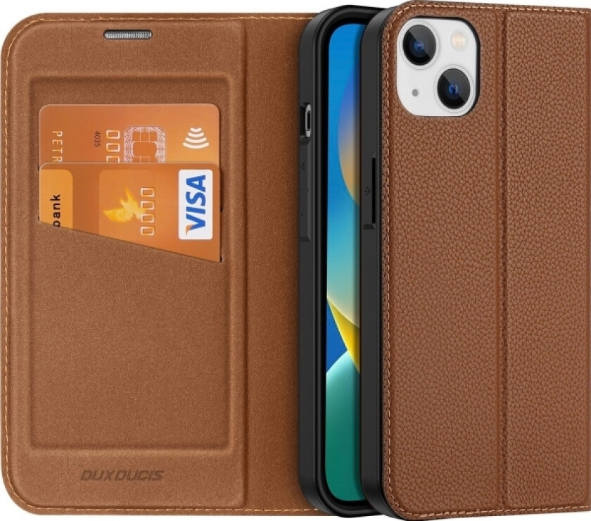 Skin X2-Deksel Til Iphone 14 Plus-Deksel Med Magnetisk Klaff Brun