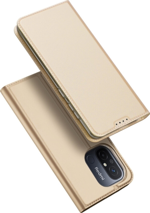 Skin Pro-Deksel Til Xiaomi Redmi 11A / Poco C55 / Redmi 12C Flip Cover Kortlommebokstativ Gull