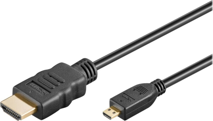 Microconnect - High Speed - Hdmi-Kabel Med Ethernet - 19 Pin Micro Hdmi Type D Hann Til Hdmi Hann - 5 M - Svart - 4 K 60 Hz (4096 X 2160) Støtte