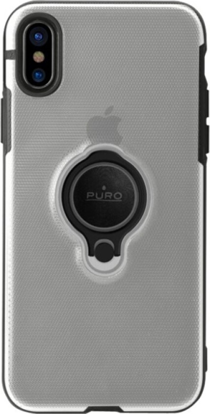 Puro Magnet Ring Cover - Baksidedeksel For Mobiltelefon - Polykarbonat, Termoplast-Polyuretan (Tpu) - Gjennomsiktig - For Apple Iphone X, Xs
