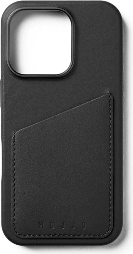 iPhone 16 Pro Leather Wallet Deksel - MagSafe Kompatibel - Svart