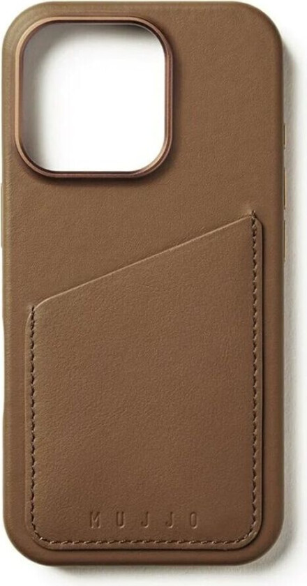 iPhone 16 Pro Leather Wallet Deksel - MagSafe Kompatibel - Brun