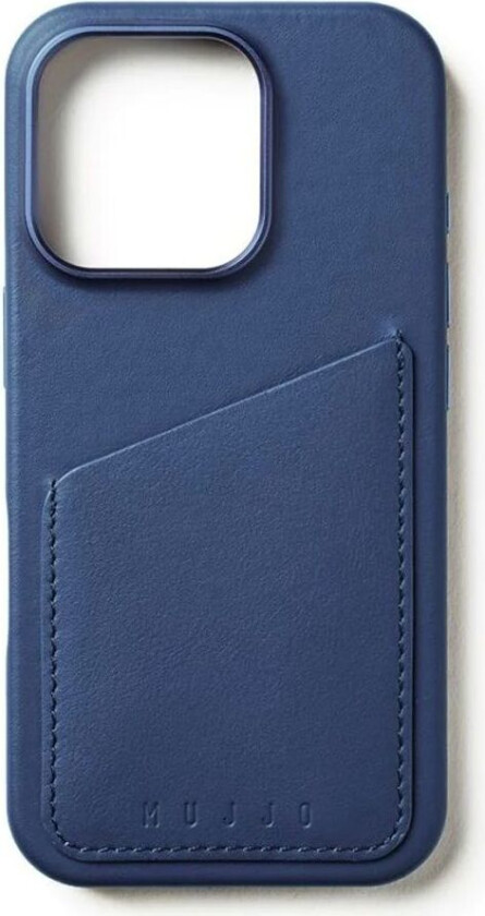 iPhone 16 Pro Leather Wallet Deksel - MagSafe Kompatibel - Blå