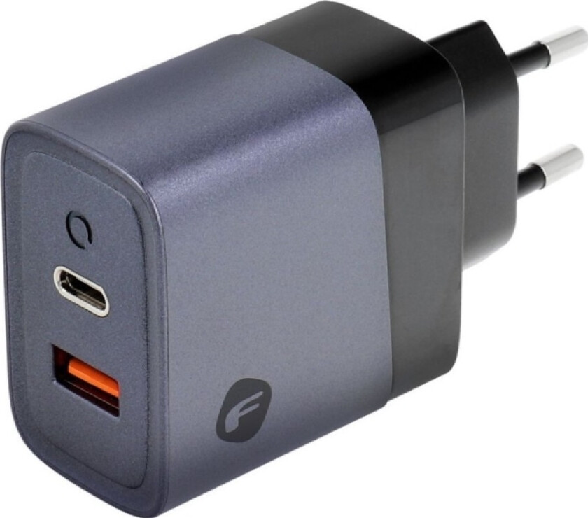 Forcell Forcell F-Energy Gan Vt-39 Lader Vegglader Type C + Usb A Pd Qc4.0 4A 45W Grå