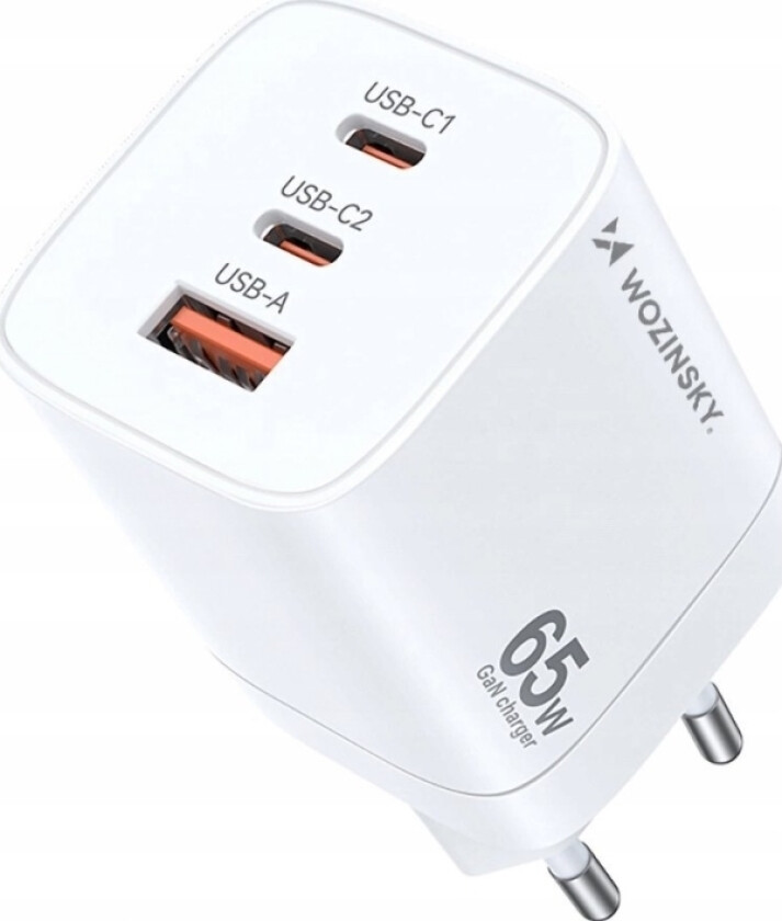 Lader Cgwcw 65W Gan Vegglader Usb-A / 2 X Usb-C - Hvit