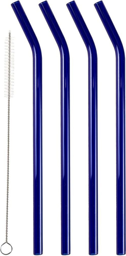 sugerør 21,5 cm 4-pk Blå