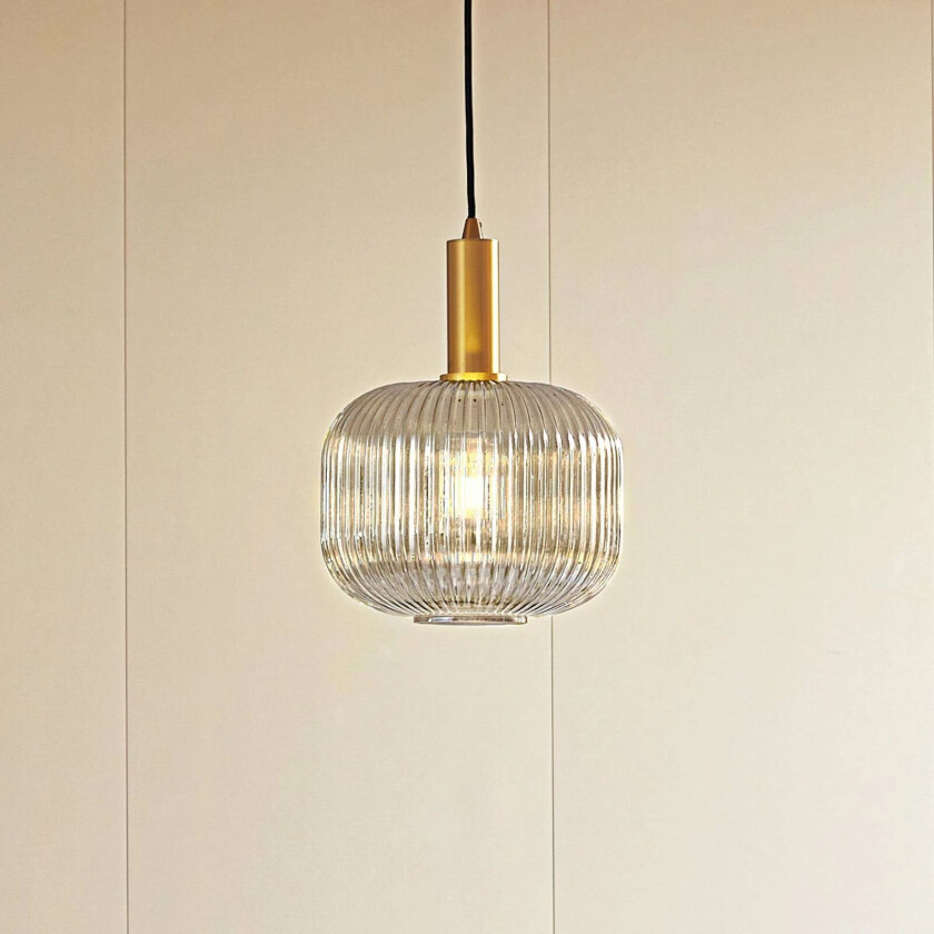 Doroteo hengelampe, 1 lyskilde, grå, glass