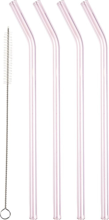 sugerør 21,5 cm 4-pk Pink