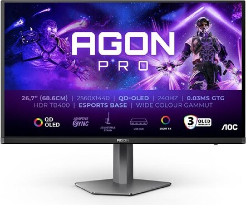 26.5" AOC AGON PRO AG276QZD2 - 2560x1440 - QD-OLED - 240Hz