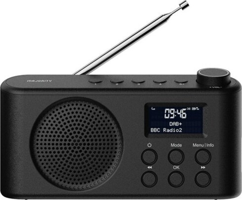 Orwell - Lightweight compact rechargeable DAB Radio - DAB+/FM - Mono - Svart