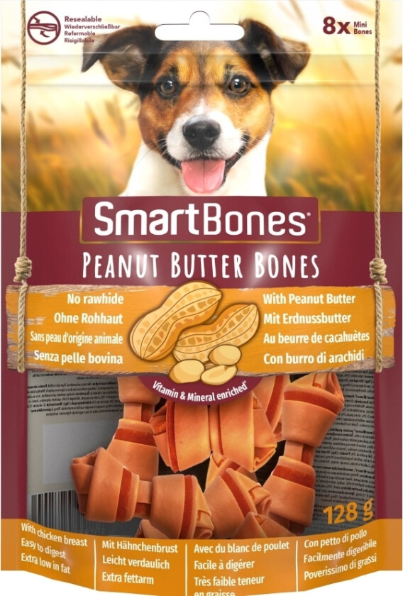 Smart Bones Smart Bones Peanut Butter Mini 8 Szt.