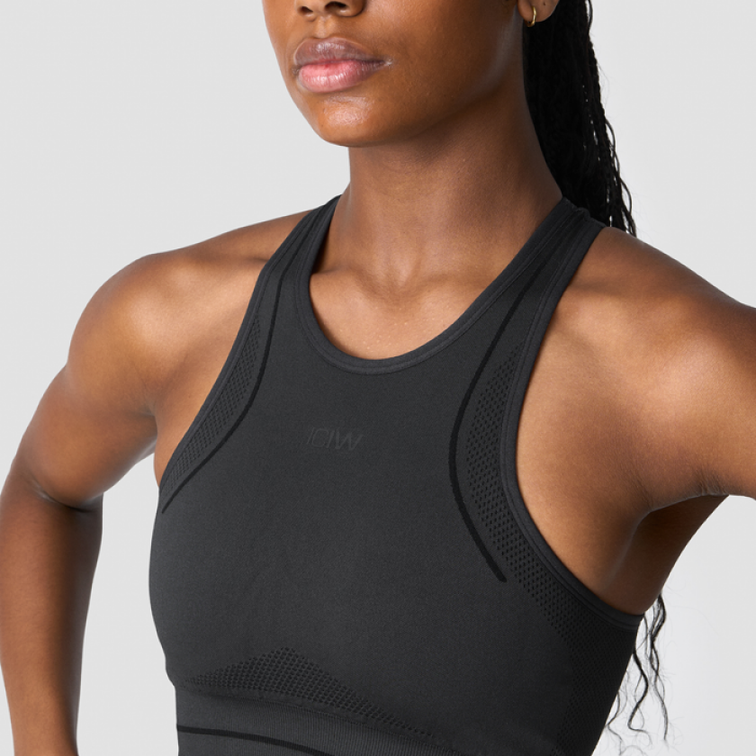 Endurance Seamless Sports Bra, Dark Grey