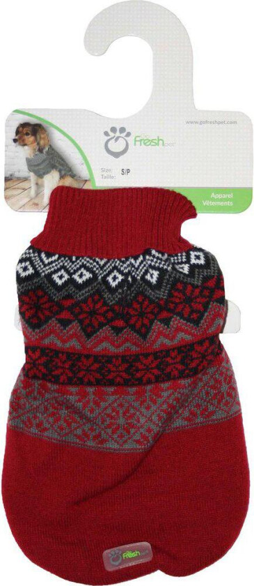 Go Fresh strikket hundegenser - 46x33-44.5cm - Rød Nordic