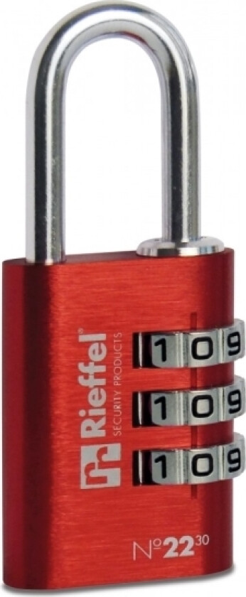 Rieffel 22/30 Sb, Tradisjonell, Kombinasjonslås, Rød, Rustfritt Stål, Aluminium, Stål, U-Formet