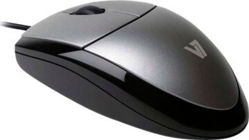 Mv3000 Full Sized Plug & Play Usb Optical Led Mouse - Mus - Optisk - 3 Knapper - Kablet - Usb - Sølv Med Svart - Løsvekt