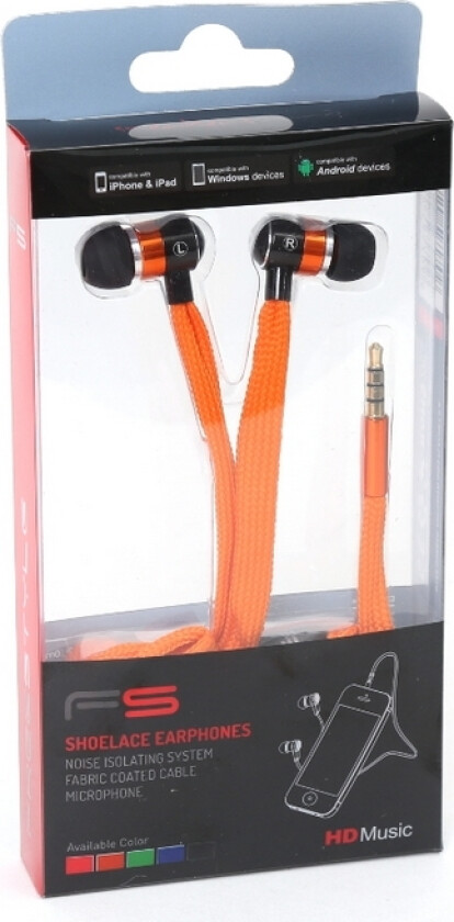 Fh2112o, Koblet Med Ledninger (Ikke Trådløs), 20 - 20000 Hz, Samtaler/Musikk, 50 G, Hodetelefoner, Oransje