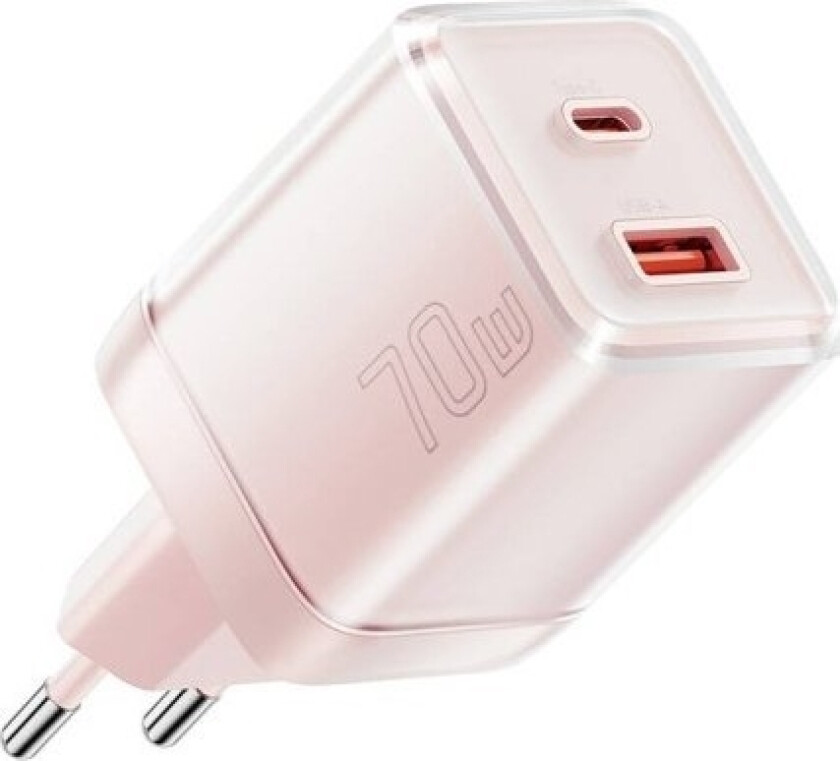 Yueqi 70W Gan Usb-C + Usb-A Vegglader (Rosa)