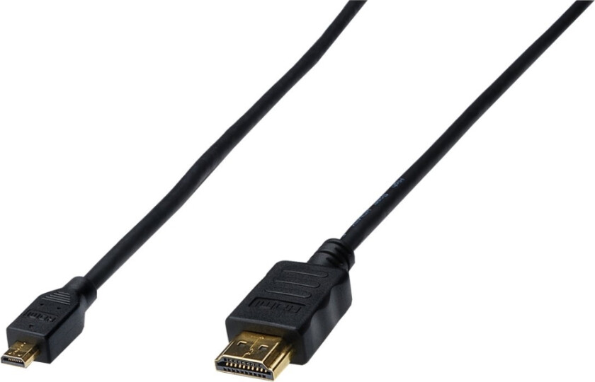- Hdmi-Kabel Med Ethernet - 19 Pin Micro Hdmi Type D Hann Til Hdmi Hann - 1 M - Trippel Beskyttelse - Svart