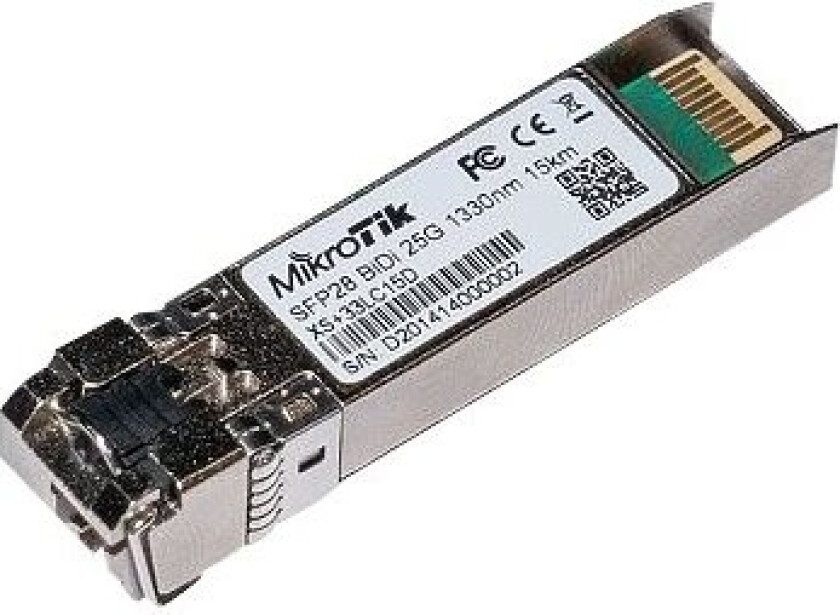 Mikrotik Xs+2733Lc15d - Sfp28-Transceivermodul - Sfp+/Sfp28 / Lc/Upc-Enkeltmodus - Opp Til 15 Km - 1270 Nm / 1330 Nm (En Pakke 2)