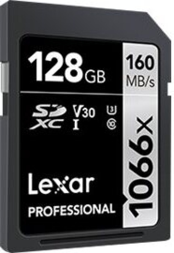 Lexar Professional Silver Series - Flashminnekort - 128 Gb - Video Class V30 / Uhs-I U3 / Class10 - 1066X - Sdxc Uhs-I
