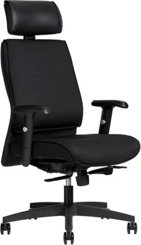 Kontorstol As6000 Sort Tekstil - Inkl. Højdejusterbare Armlæn