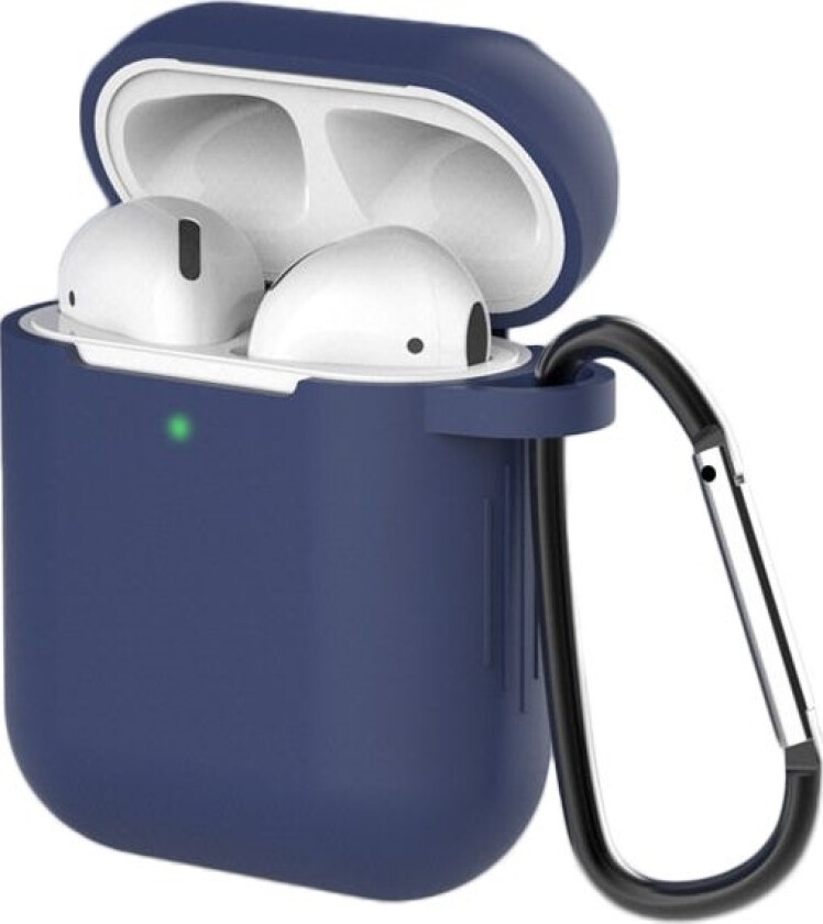 Veske For Airpods 2 / Airpods 1 Silikonmykt Øretelefondeksel + Nøkkelring Hummeranheng Blå (Etui D)