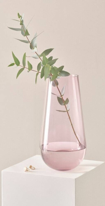 glassvase - høyde 36 cm Lys lilla