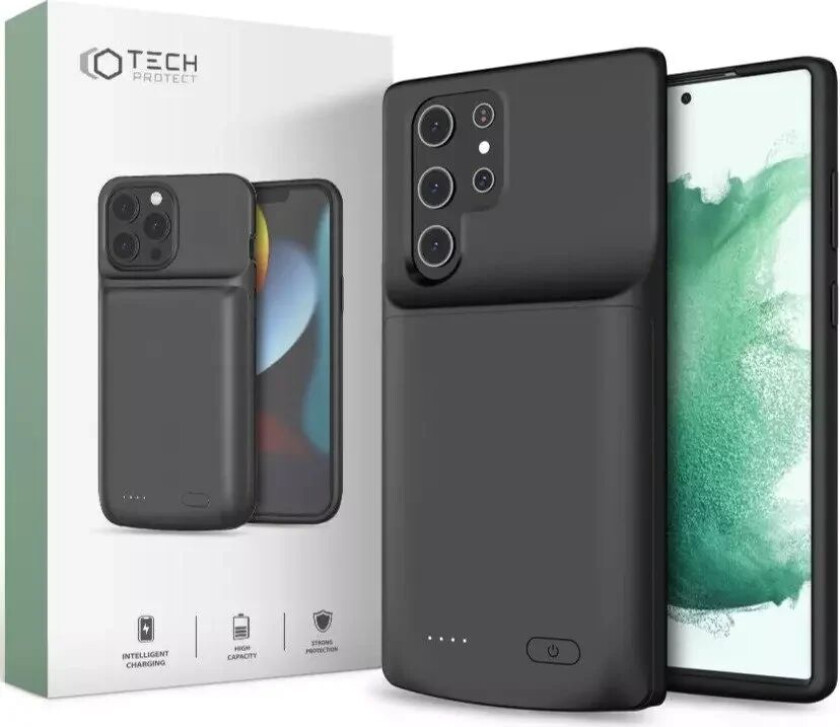 Tech-Protect Samsung Galaxy S22 Ultra Tech-Protect PowerCase Batteri Deksel 4800 mAh - Svart