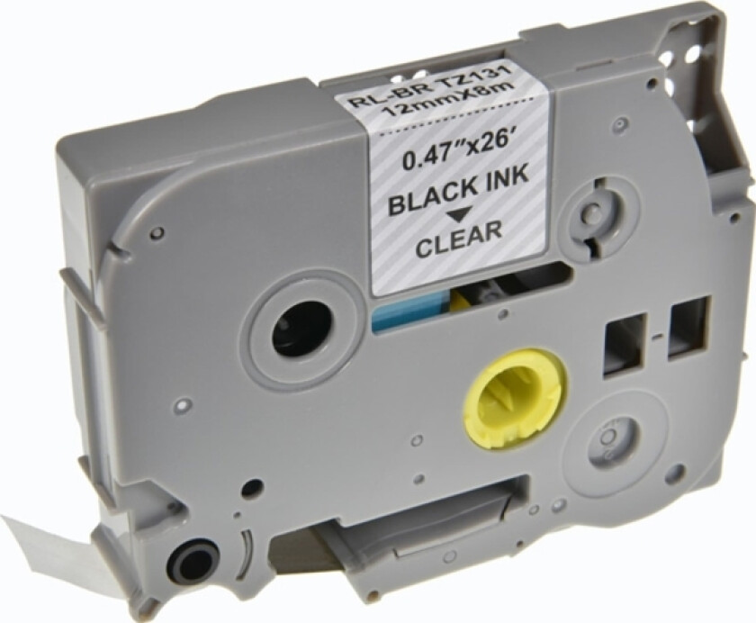 G&G G&G-Kompatibel Etikettskrivertape, For Brother, Tze-131, Svart Utskrift/Klar Bakside, Laminert, 8M, 12Mm