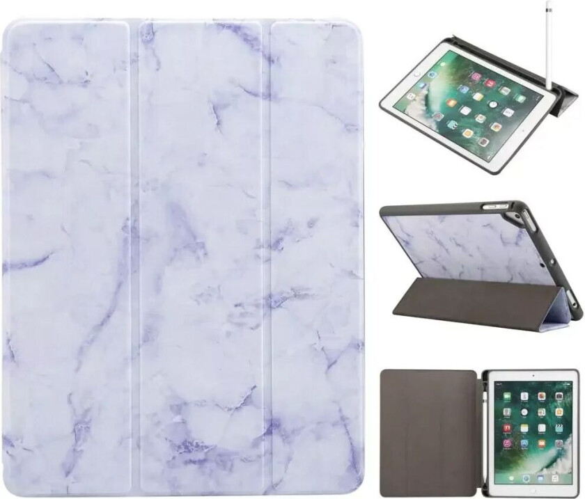 iPad Deksel - Marble Series Total Protection Deksel - Thunder Blue