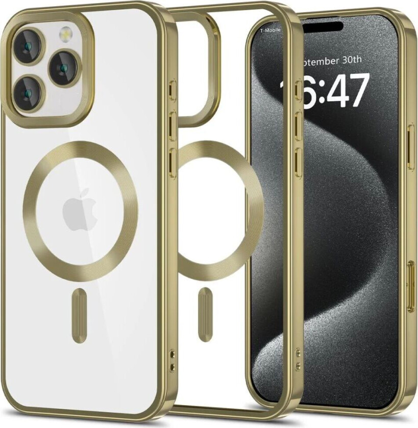 iPhone 16 Pro Tech-Protect Magflex Deksel - MagSafe Kompatibel - Gjennomsiktig / Sateng Gull