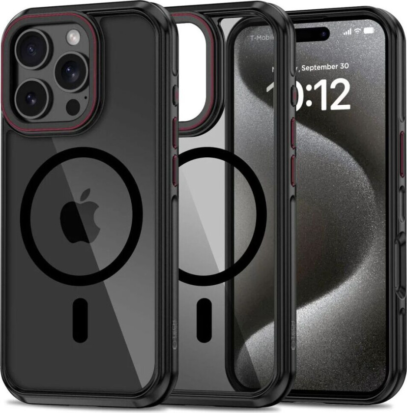 iPhone 16 Pro Tech-Protect Maghybrid Deksel - MagSafe Kompatibel - Svart Gjennomsiktig
